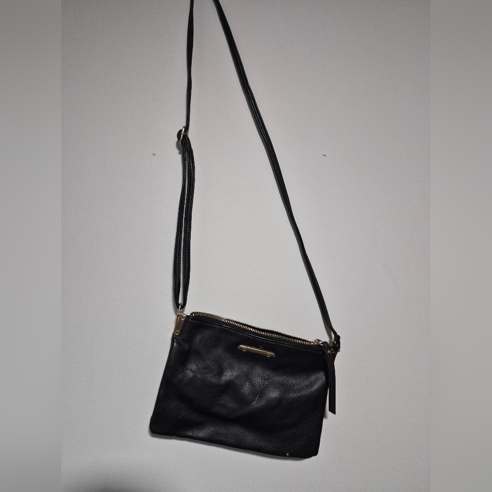 Black Leather Crossbody Bag Spring